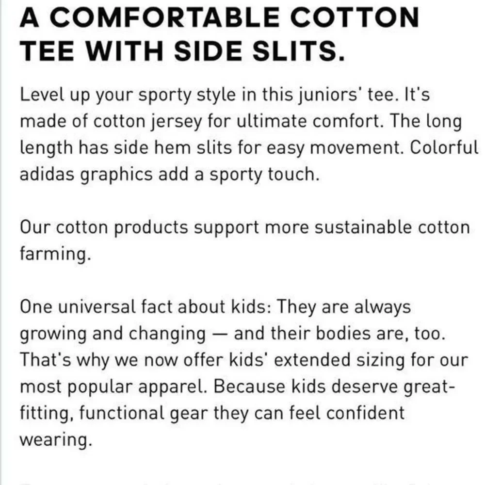 Adidas Extended Size‎ Girls Tee